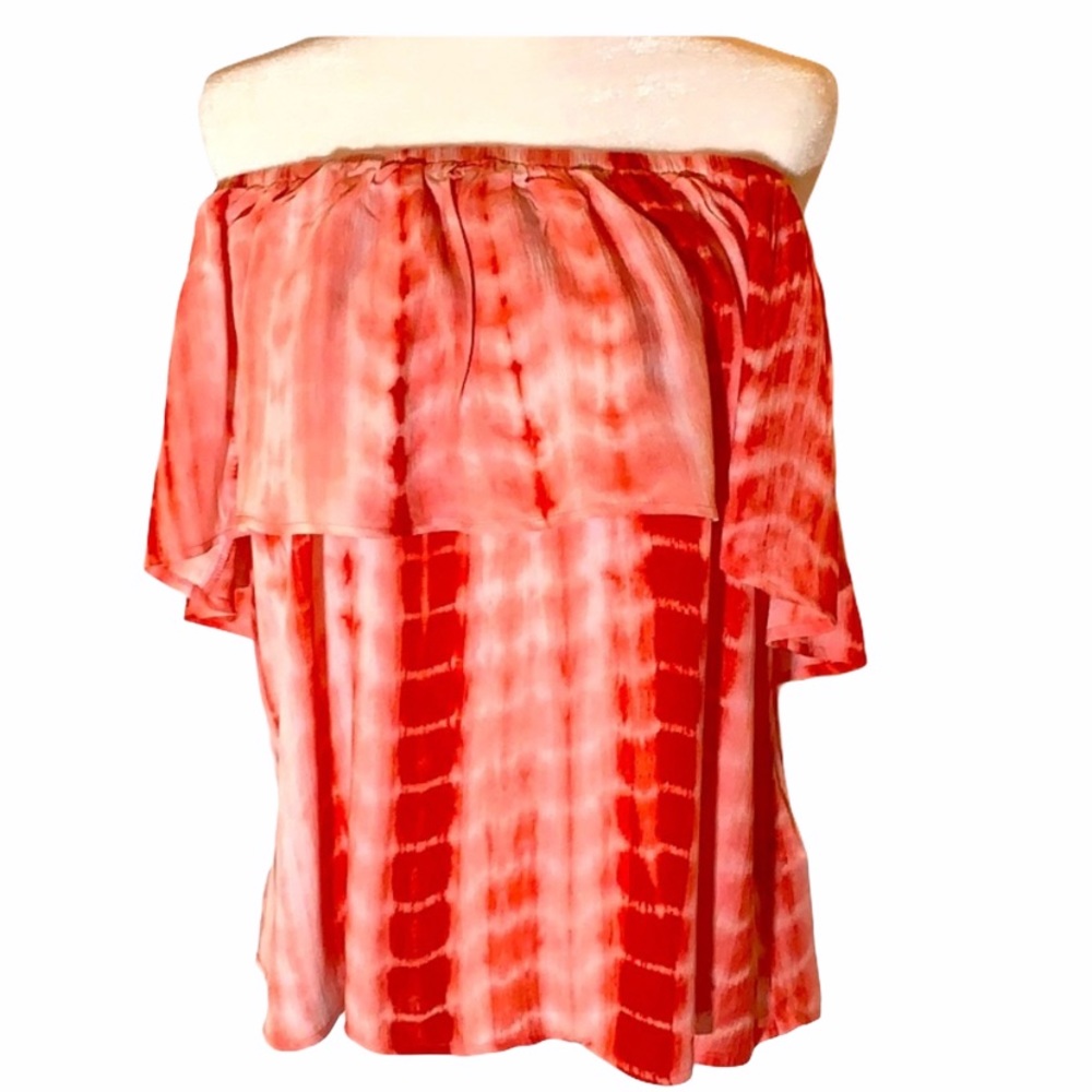 NWT Forever 21 Red & White Tie Dyed Top sz 0X